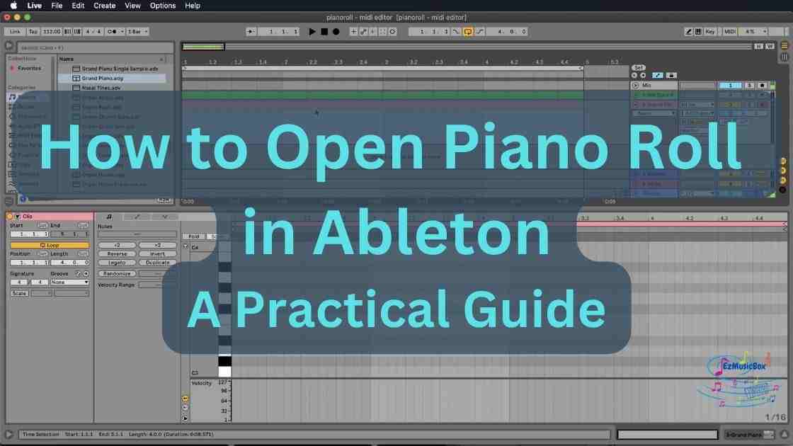 how to open piano roll in ableton